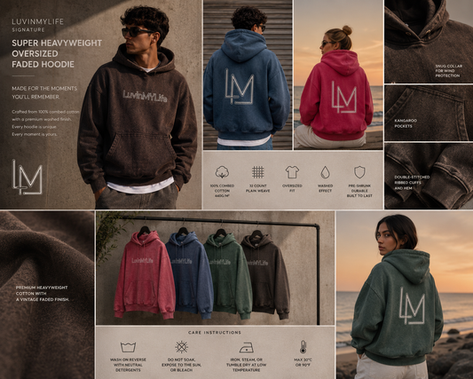LuvinMYLife Super Heavyweight Oversized Faded Hoodie